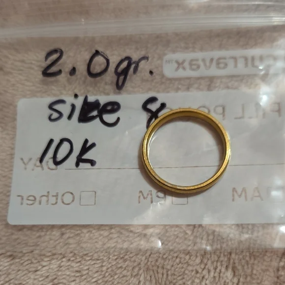 10k Solid Gold plated Plain Band Size 8